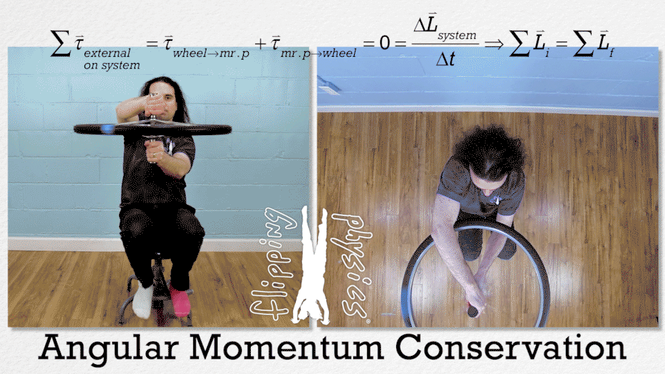 Wheel Conservation of Angular Momentum Demonstration and Solution